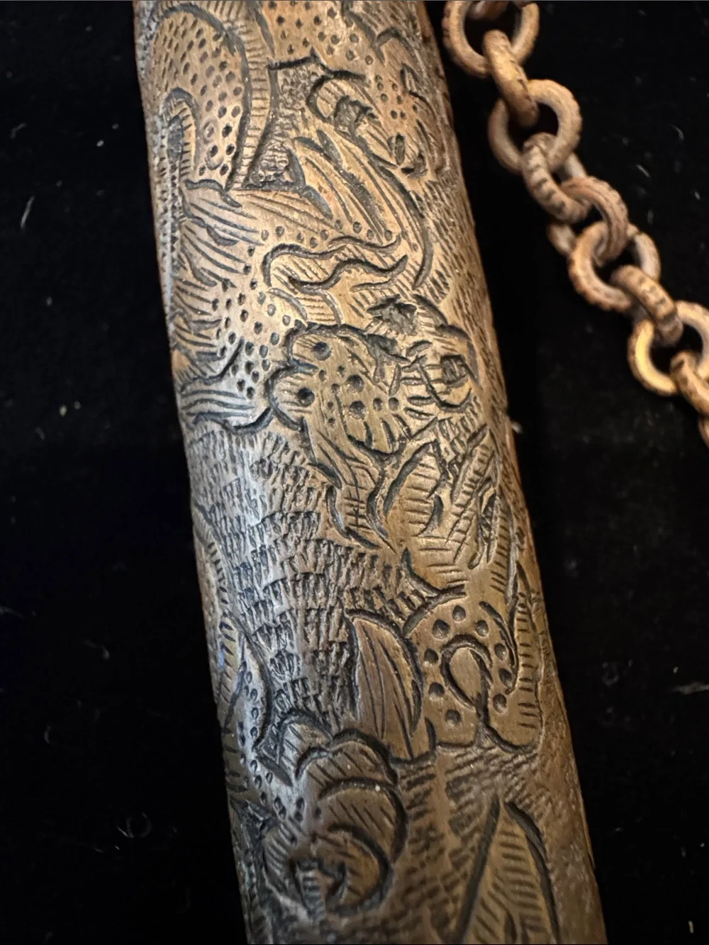 Antique Copper Scroll Holder or Prayer Tube of Asian or Middle Eastern origin
